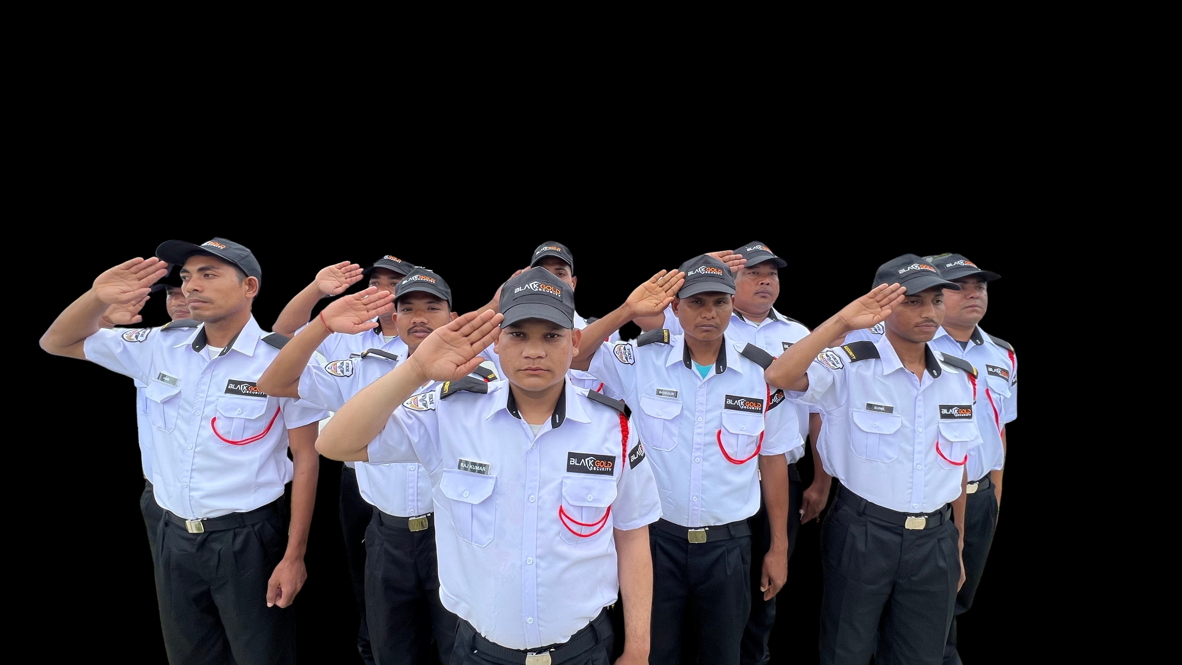 Professional Black Gold Security guards team